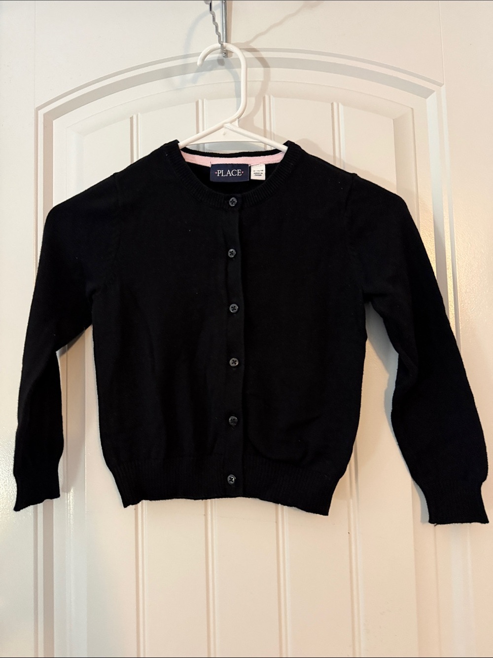 The Children's Place Black Button-Front Cardigan Sweater